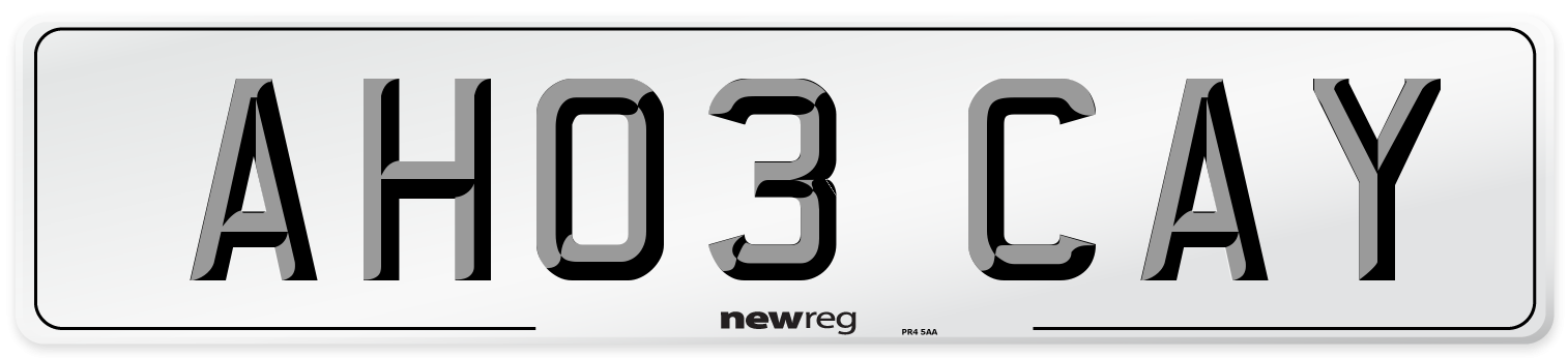 AH03 CAY Number Plate from New Reg